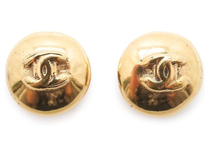 Chanel Orecchini a clip rotondi logo CC GP D'oro