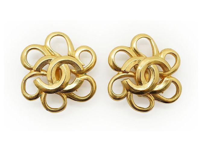 Chanel Orecchini a clip CC Flower D'oro