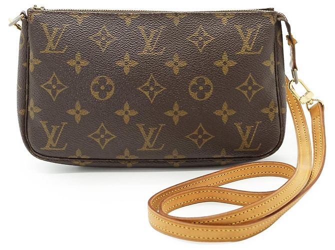 Louis Vuitton Monogram Pochette Accessoires Long Strap Brown
