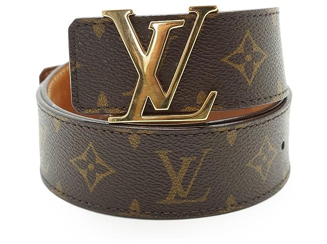 Louis Vuitton Cinto Monogram LV Initiales 85/34 Marrom