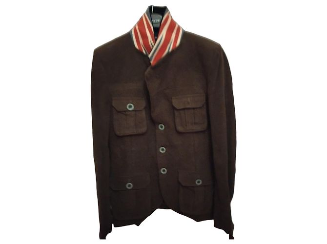 Autre Marque The Royal Richardson Brown Wool Shawl Collar Jacket