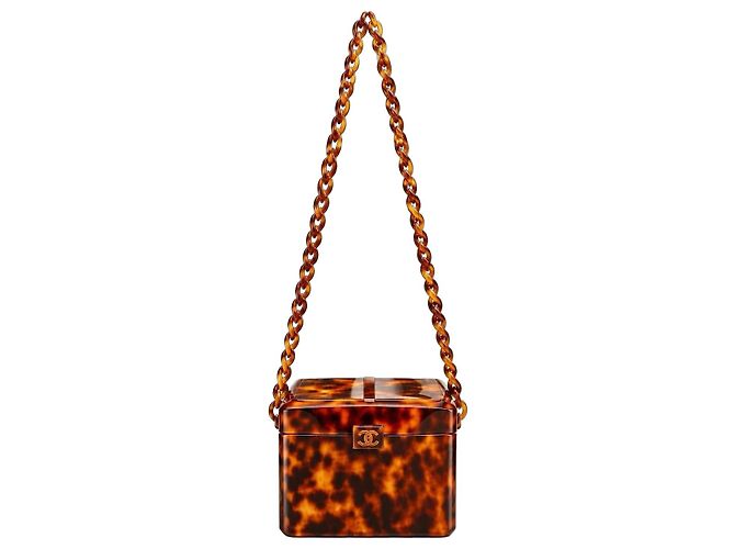 Chanel Sac Mini Box Plexiglas Écaille de Tortue Marron