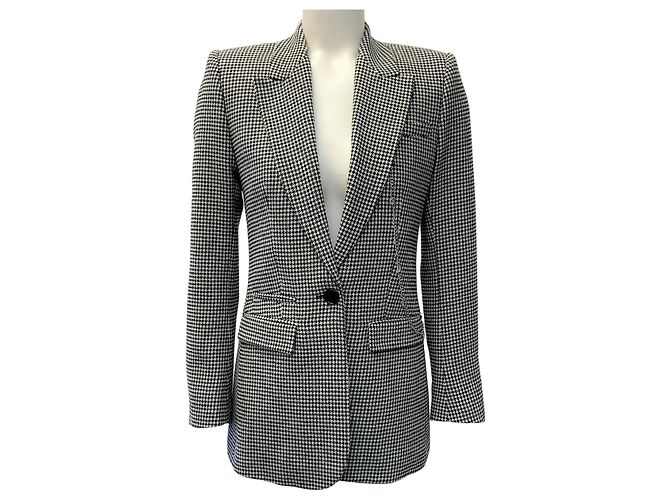 The Kooples Black / White Houndstooth Blazer Schwarz