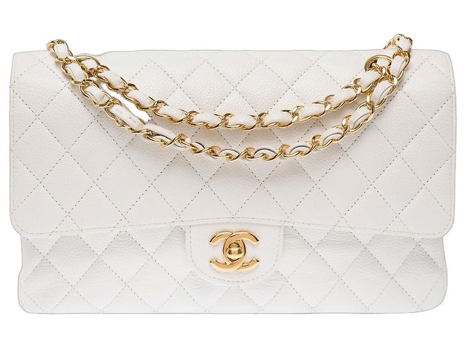 Bolsa CHANEL Timeless/Classique em Couro Branco - 103979