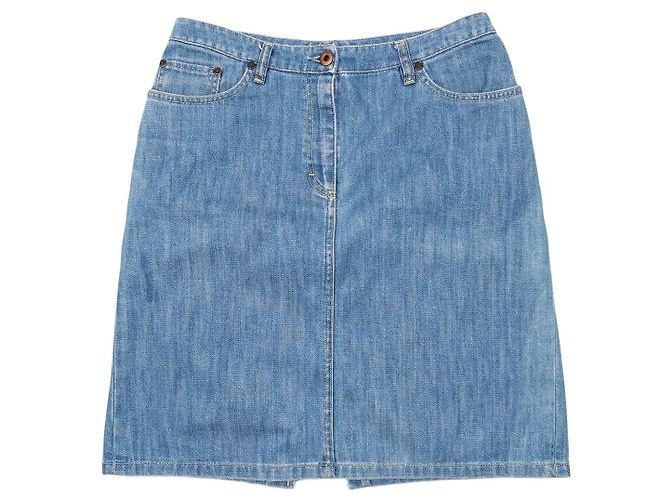 Minifalda vaquera con corte Miu Miu 2000s Azul