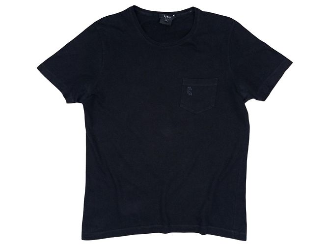 Camiseta negra con bolsillo Gucci de algodón Negro