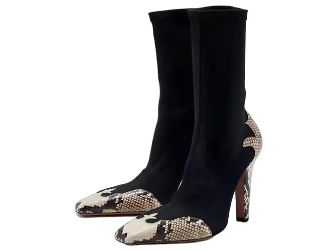 Bottines Paris Texas Belle Western 100 imprimé python Noir