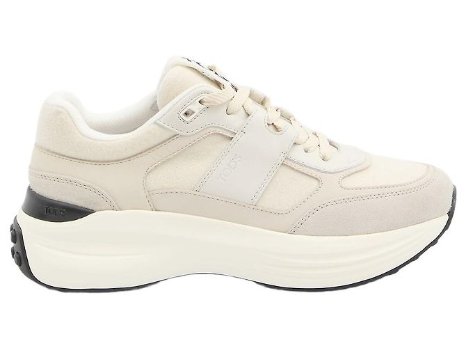 Tod's Sneaker aus Leder und Stoff Weiß