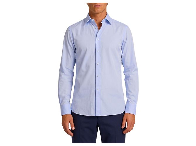 Camicia Borriello Spaccanapoli in cotone azzurro Blu chiaro
