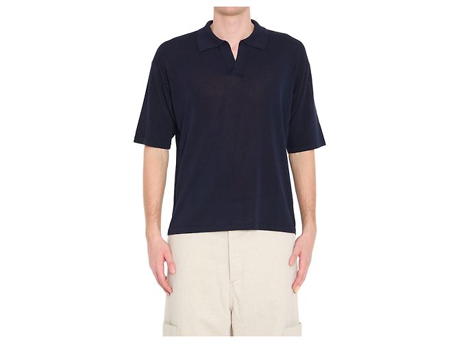 Polo in cotone blu navy Roberto Collina