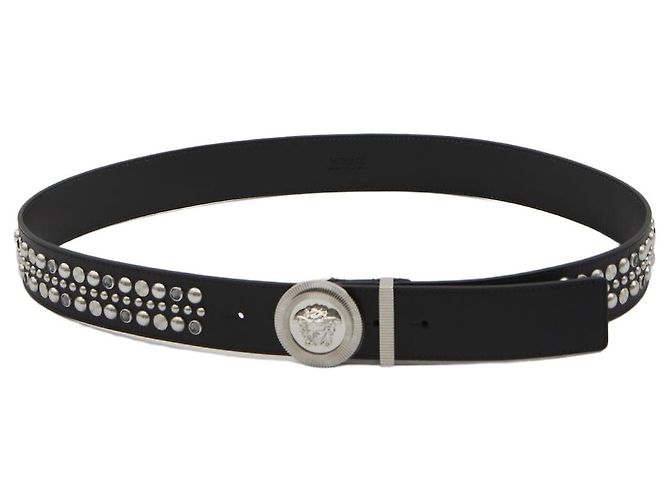 Versace Medusa belt with studs Black