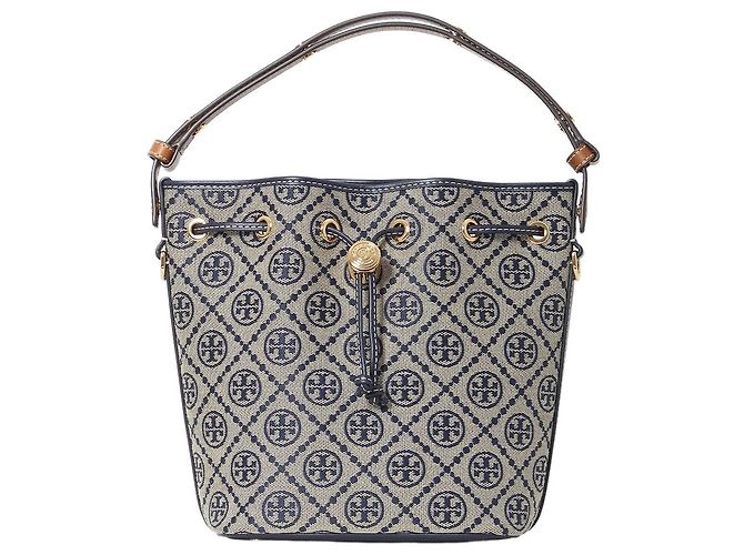 Tory Burch Sac seau T Monogram Bleu