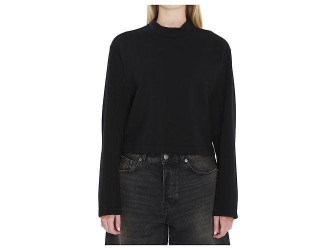 Sweatshirt Moncler EE72 preta em viscose Preto