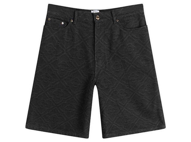Casablanca Denim-Shorts mit Laser-Monogramm Schwarz