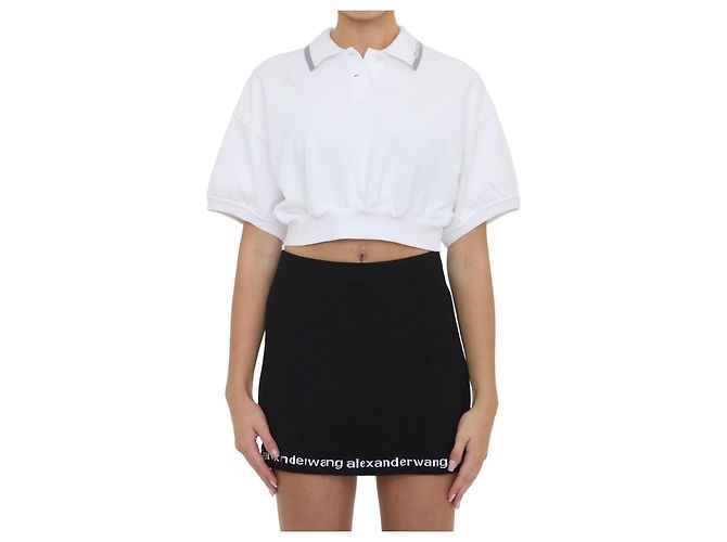 Alexander Wang Polo corto de algodón Blanco