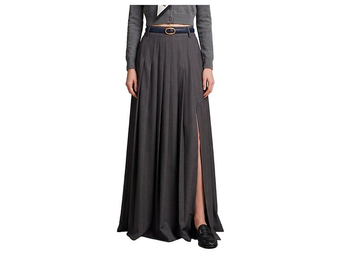Sutton New York Anthracite maxi pleated skirt