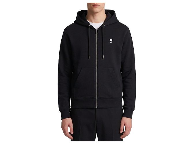 Ami Paris Ami de Coeur Zip-up Hoodie Schwarz