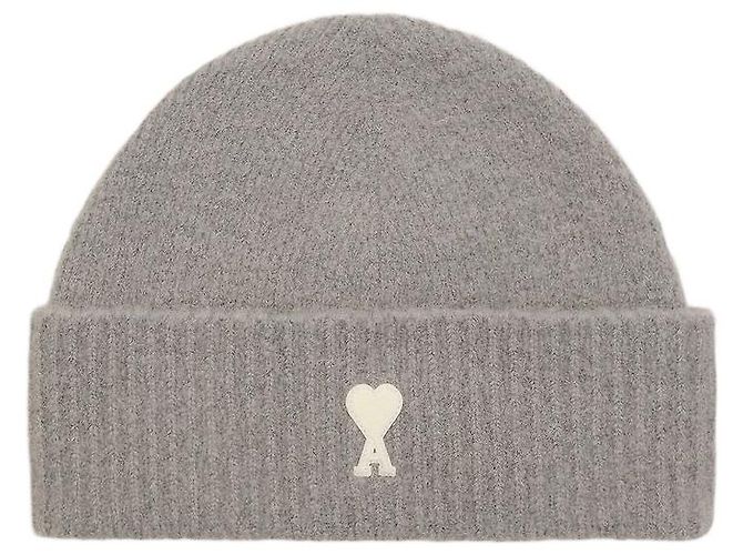 Ami Paris Gorro Ami de Coeur de alpaca gris