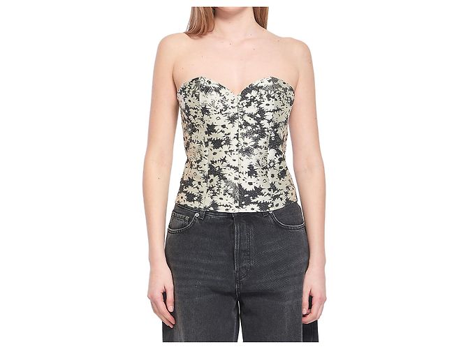 Stella Mc Cartney Stella McCartney Bustier-Top Blumenmuster Seide Baumwolle Mehrfarben