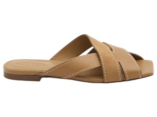 Tod's Mules en cuir lisse et daim Marron