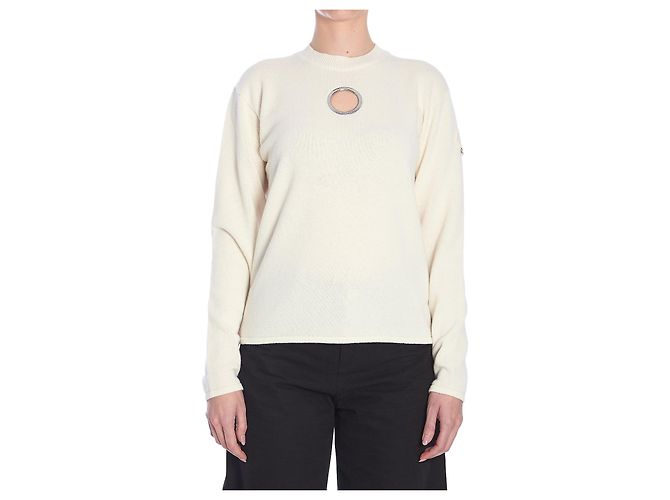 Pull Moncler blanc en laine et cachemire