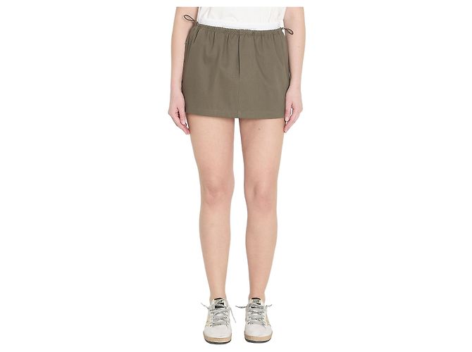 Alexander Wang Minissaia em sarja de algodão verde exército