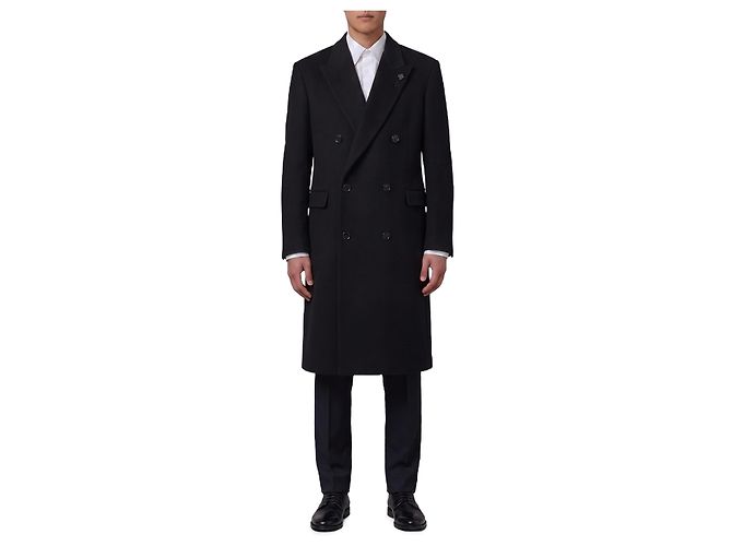 Lardini Black double-breasted coat