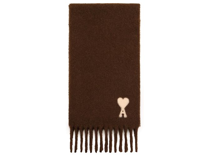 Ami Paris Écharpe Alpaca Ami de Coeur Marron