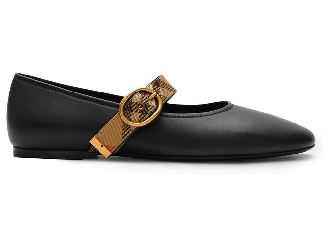 Ballerine Burberry Robin in pelle nera