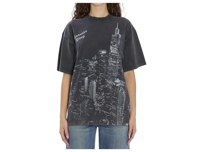 Alexander Wang T-shirt con strass Nero