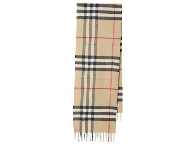Bufanda Burberry Check de cachemira beige