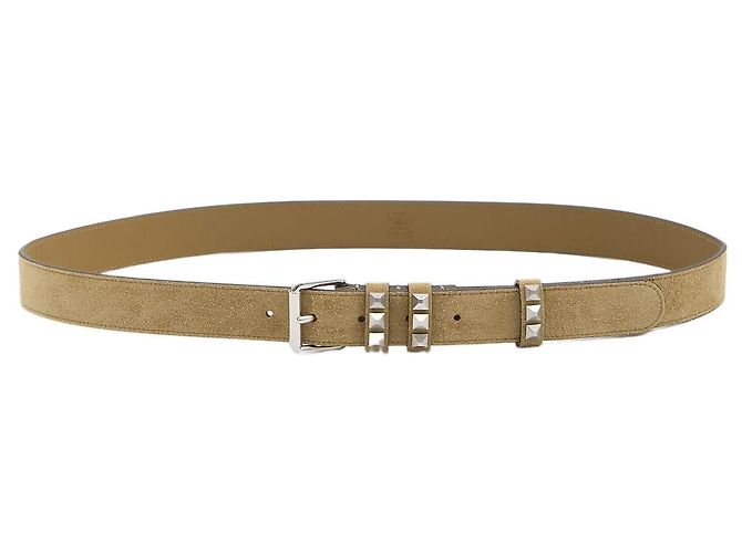 Valentino Garavani Rockstud Wildledergürtel beige