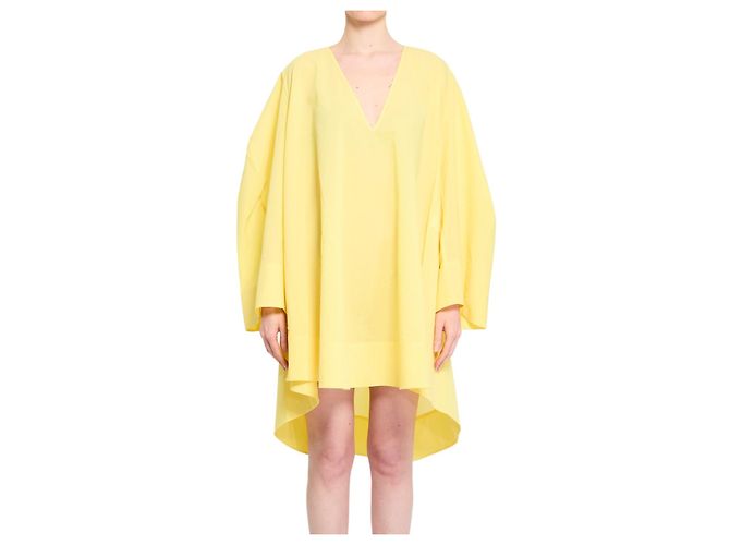 Vestido midi Paysan Jacquemus amarelo de algodão