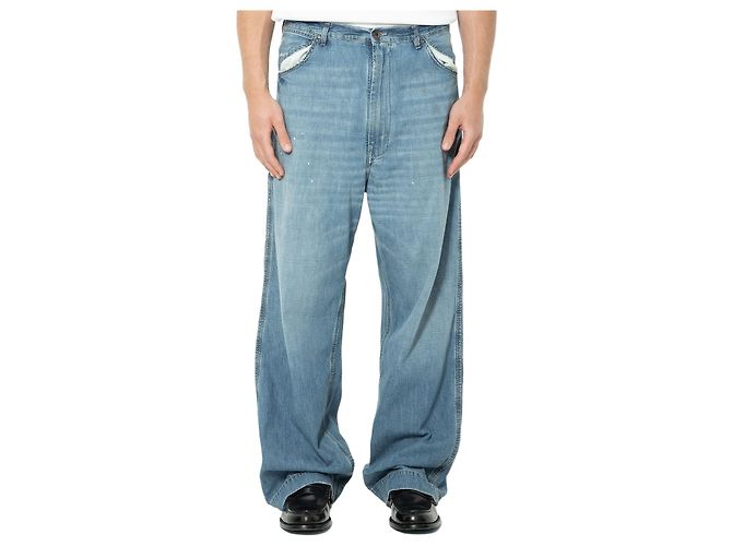 Vaqueros anchos de algodón azul Maison Martin Margiela