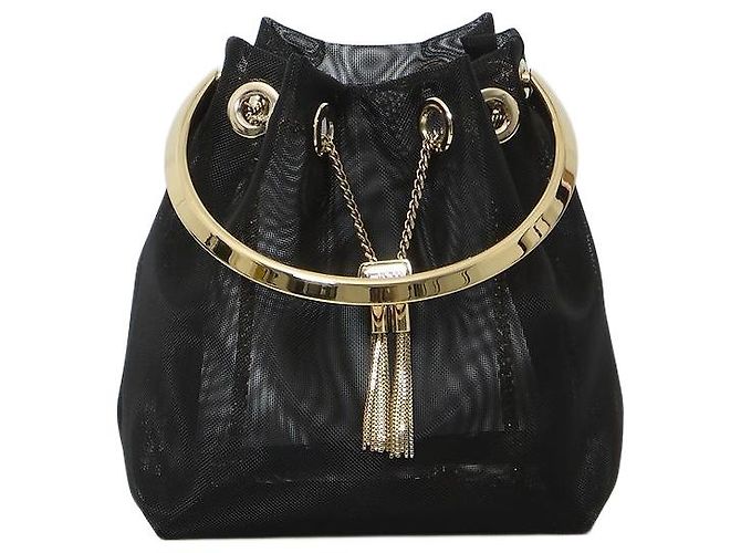 Jimmy Choo Borsa Bon Bon in mesh nera Nero