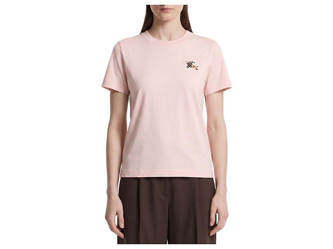 Burberry Camiseta de algodón Knight Check Rosa