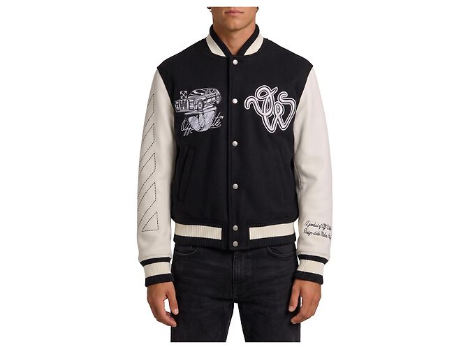 Off White Cat Off College jacket Black