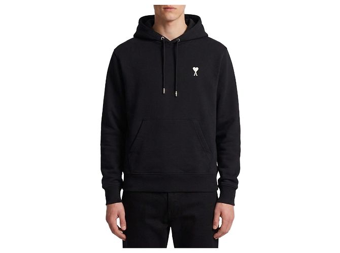 Ami Paris Ami de Coeur Hoodie schwarz Baumwolle