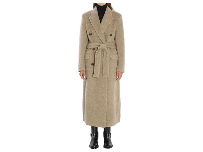 Golden Goose Greige double-breasted coat Beige