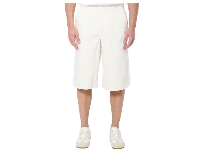 Ami Paris Lockere Twill-Bermuda-Shorts Weiß