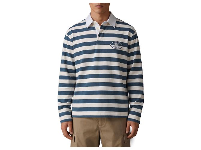 Burberry Camisa de rugby Knight Stamp Branco