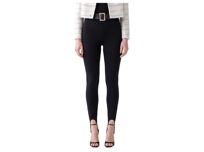 Self portrait Schwarze Stirrup-Leggings aus Strick