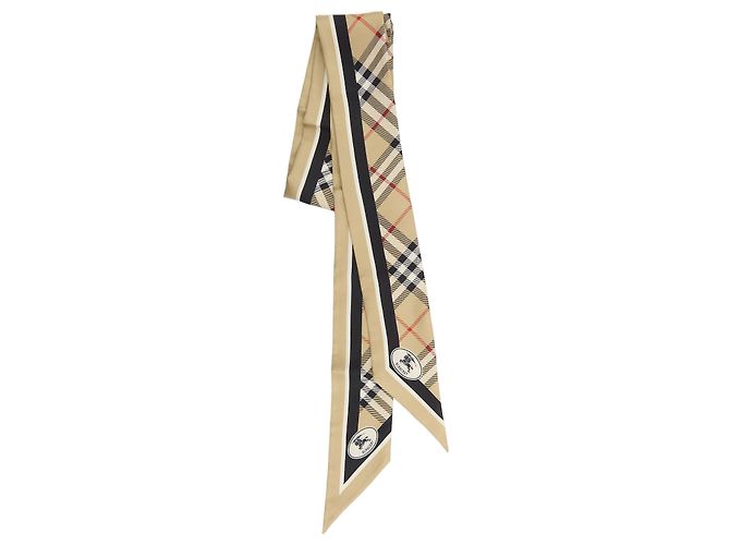 Burberry Check Seidentwill Schal beige