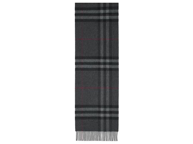 Burberry Check Kaschmirschal grau