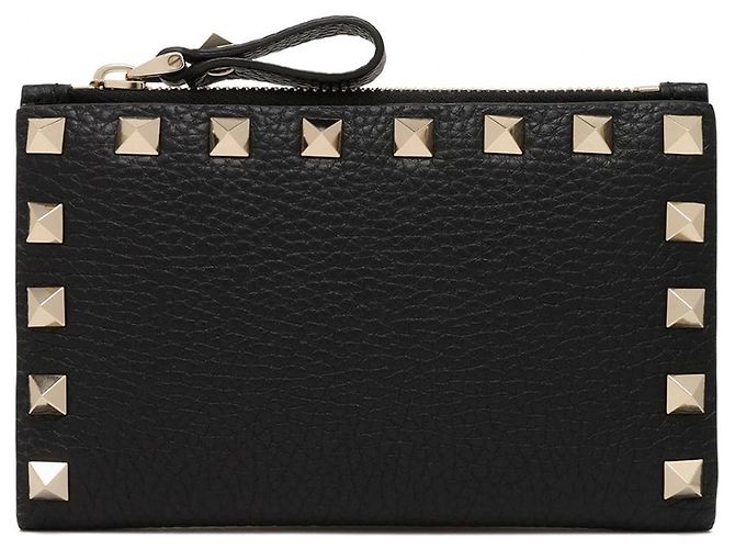 Valentino Garavani Rockstud zip cardholder Black