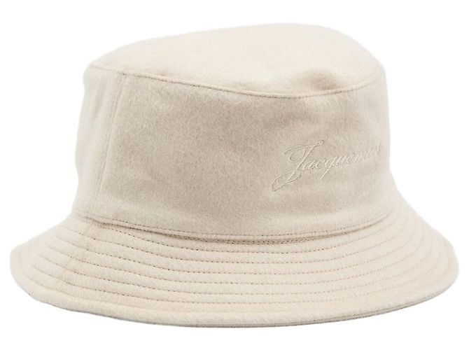 Jacquemus Le Bob cappello bucket in lana beige