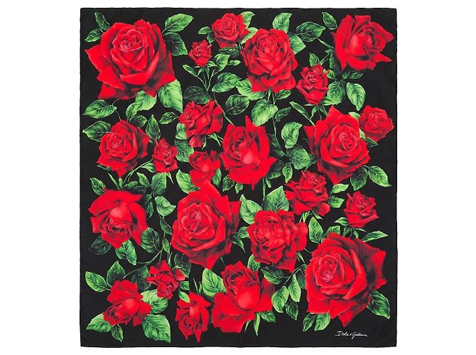 Dolce & Gabbana Bedruckter Seidentwill-Schal Rot