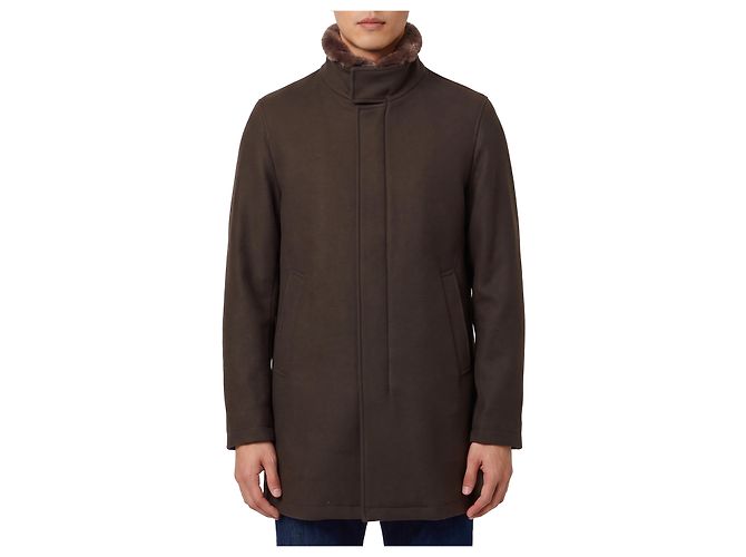 Cappotto Herno marrone in lana e poliammide