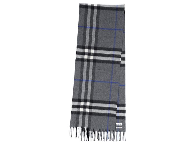 Sciarpa Burberry Check in cashmere grigio