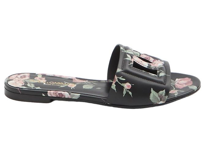 Dolce & Gabbana Chinelos de praia com estampado floral Rosa